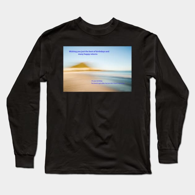 Birthday wishes card, coastal abstract image in soft environmental tones. Long Sleeve T-Shirt by brians101